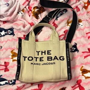 Marc Jacobs Beige Tote Bag with Black Strap